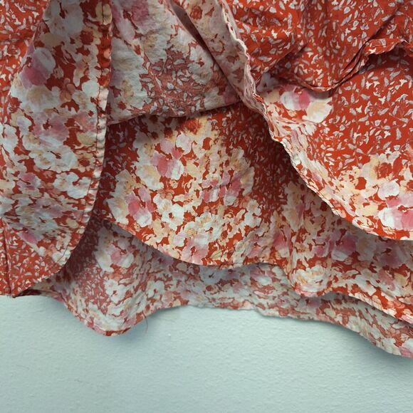 Altar’d State Mini Skirt Lightweight High Waisted Floral Orange Women's Size XS - Picture 3 of 11